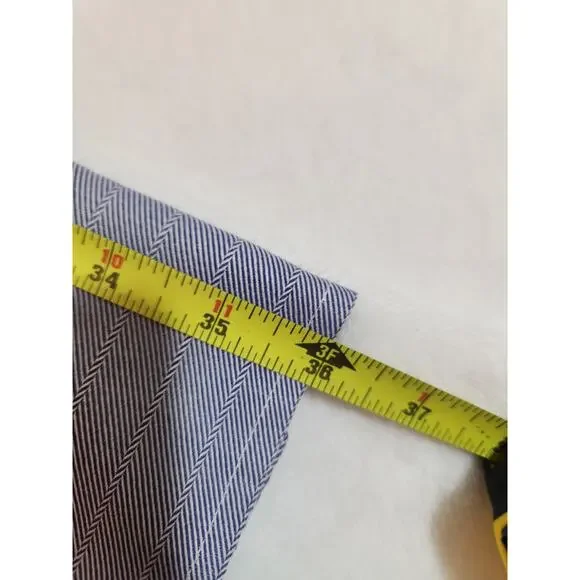 Robert Talbott Carmel 100% Cotton Shirt Mens XL Blue Herringbone Long Sleeve - Picture 9 of 13